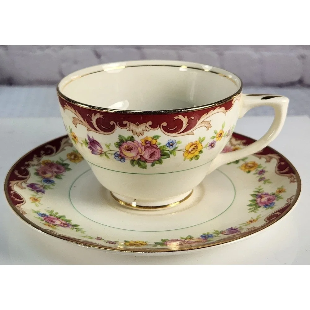 Pope Gosser Bone China Teacup & Saucer Set